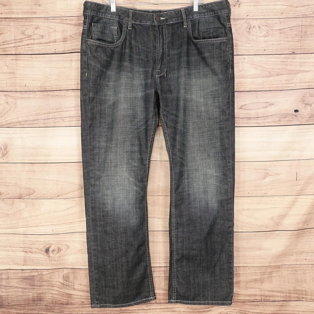Buffalo David Bitton Driven-X Jeans Mens 40x32 Gray Straight Denim